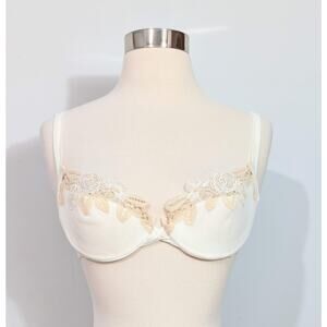 La Perla Gold Label Cream Bra with Cream/Bone Floral Embroidery